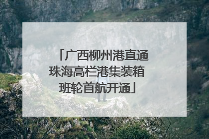 广西柳州港直通珠海高栏港集装箱班轮首航开通