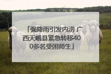 强降雨引发内涝 广西天峨县紧急转移400多名受困师生