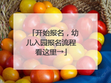 开始报名，幼儿入园报名流程看这里→