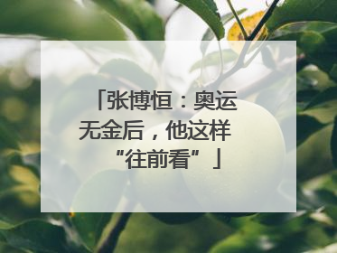 张博恒：奥运无金后，他这样“往前看”