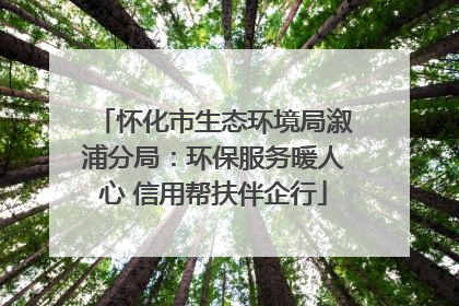 怀化市生态环境局溆浦分局：环保服务暖人心 信用帮扶伴企行