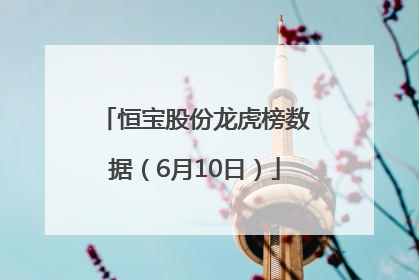 恒宝股份龙虎榜数据（6月10日）