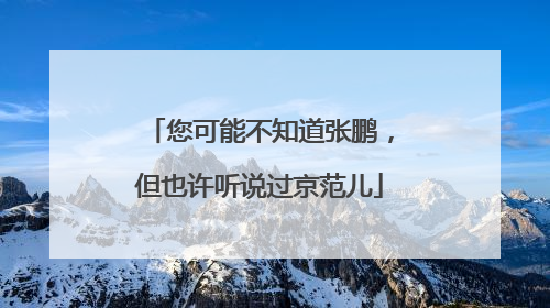 您可能不知道张鹏，但也许听说过京范儿