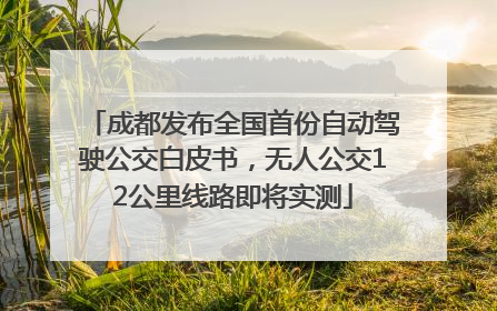 成都发布全国首份自动驾驶公交白皮书，无人公交12公里线路即将实测