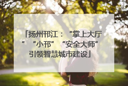 扬州邗江：“掌上大厅”“小邗”“安全大师”引领智慧城市建设