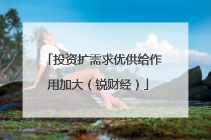 投资扩需求优供给作用加大（锐财经）
