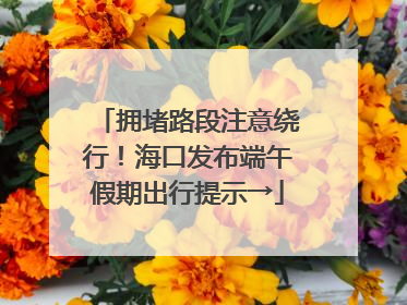 拥堵路段注意绕行！海口发布端午假期出行提示→