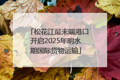 松花江最末端港口开启2025年明水期国际货物运输