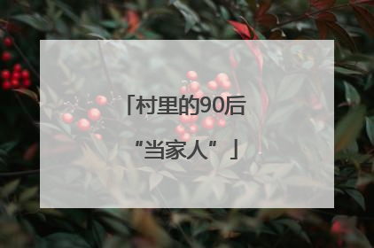 村里的90后“当家人”