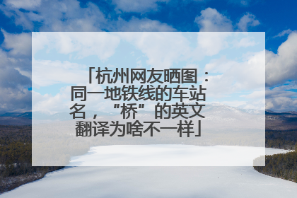 杭州网友晒图：同一地铁线的车站名，“桥”的英文翻译为啥不一样