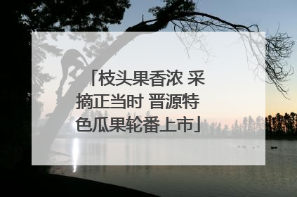 枝头果香浓 采摘正当时 晋源特色瓜果轮番上市