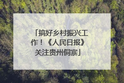 搞好乡村振兴工作！《人民日报》关注贵州侗寨