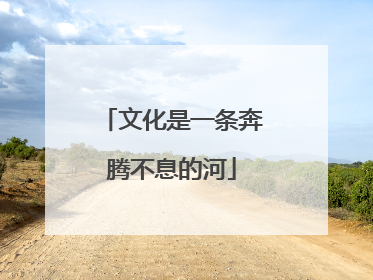 文化是一条奔腾不息的河