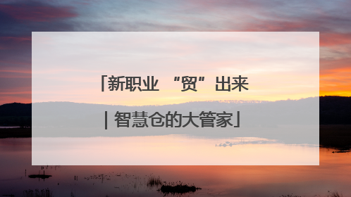新职业 “贸”出来｜智慧仓的大管家