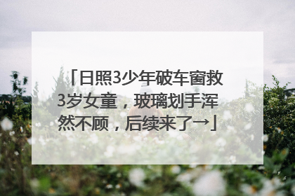 日照3少年破车窗救3岁女童，玻璃划手浑然不顾，后续来了→