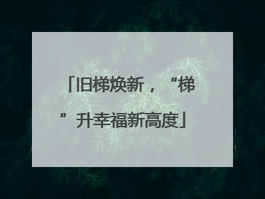 旧梯焕新，“梯”升幸福新高度