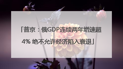 普京：俄GDP连续两年增速超4% 绝不允许经济陷入衰退