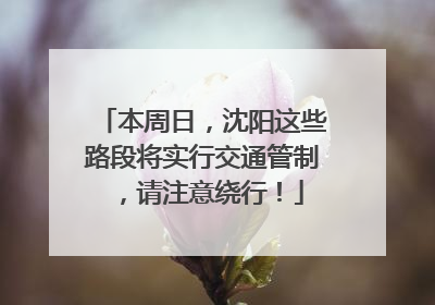 本周日，沈阳这些路段将实行交通管制，请注意绕行！
