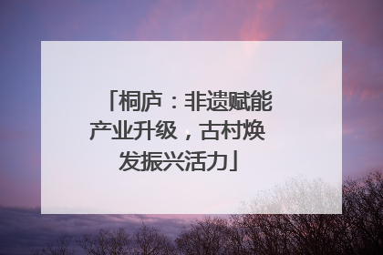 桐庐：非遗赋能产业升级，古村焕发振兴活力