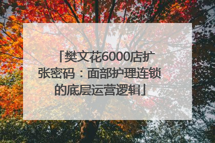 樊文花6000店扩张密码：面部护理连锁的底层运营逻辑