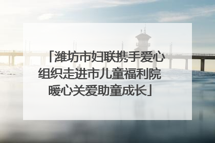 潍坊市妇联携手爱心组织走进市儿童福利院暖心关爱助童成长