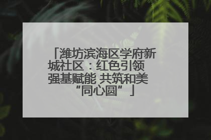潍坊滨海区学府新城社区：红色引领 强基赋能 共筑和美“同心圆”