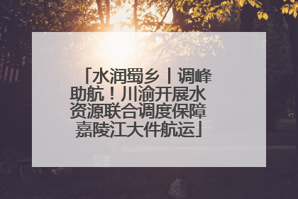 水润蜀乡丨调峰助航！川渝开展水资源联合调度保障嘉陵江大件航运