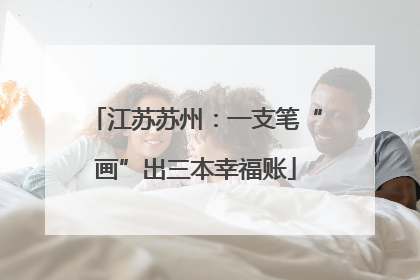 江苏苏州：一支笔“画”出三本幸福账