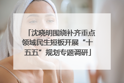 沈晓明围绕补齐重点领域民生短板开展“十五五”规划专题调研