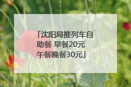 沈阳局推列车自助餐 早餐20元午餐晚餐30元