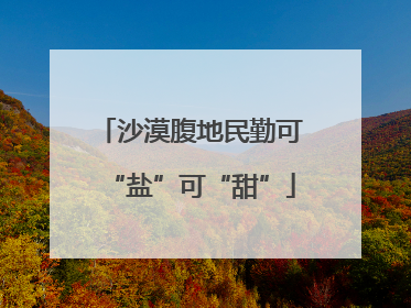沙漠腹地民勤可“盐”可“甜”