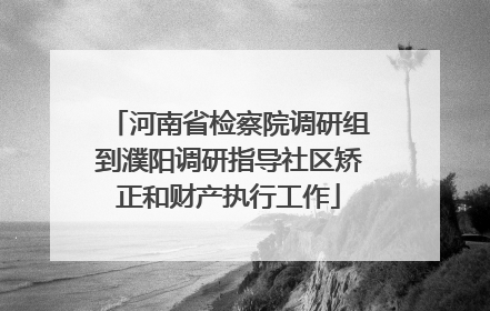 河南省检察院调研组到濮阳调研指导社区矫正和财产执行工作