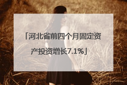 河北省前四个月固定资产投资增长7.1%