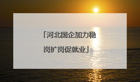 河北国企加力稳岗扩岗促就业