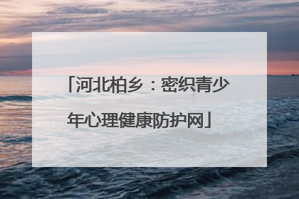 河北柏乡：密织青少年心理健康防护网