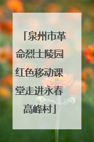 泉州市革命烈士陵园红色移动课堂走进永春高峰村