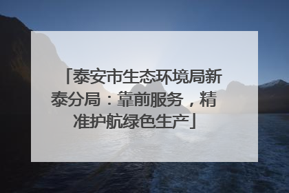 泰安市生态环境局新泰分局：靠前服务，精准护航绿色生产