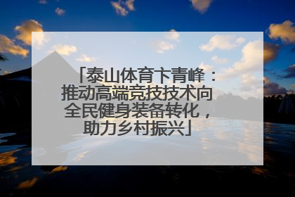 泰山体育卞青峰：推动高端竞技技术向全民健身装备转化，助力乡村振兴