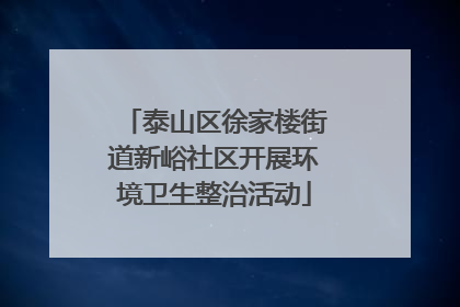 泰山区徐家楼街道新峪社区开展环境卫生整治活动