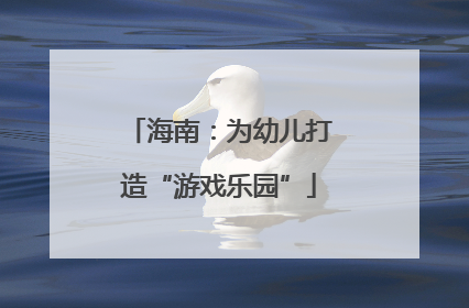海南：为幼儿打造“游戏乐园”