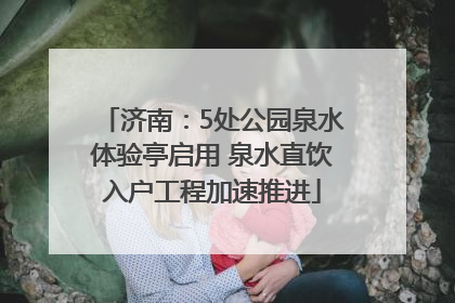济南：5处公园泉水体验亭启用 泉水直饮入户工程加速推进
