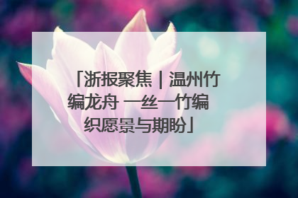浙报聚焦｜温州竹编龙舟 一丝一竹编织愿景与期盼