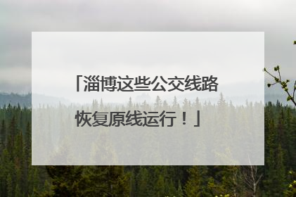 淄博这些公交线路恢复原线运行！