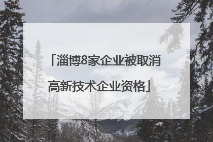 淄博8家企业被取消高新技术企业资格