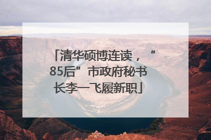 清华硕博连读，“85后”市政府秘书长李一飞履新职