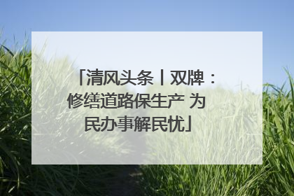 清风头条丨双牌：修缮道路保生产 为民办事解民忧