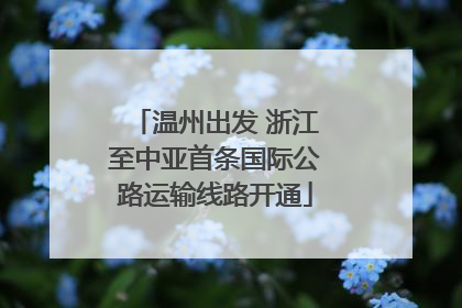 温州出发 浙江至中亚首条国际公路运输线路开通