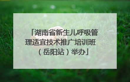 湖南省新生儿呼吸管理适宜技术推广培训班（岳阳站）举办