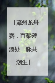 漳州龙舟赛：百桨劈浪处一脉共潮生