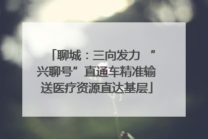 聊城：三向发力 “兴聊号”直通车精准输送医疗资源直达基层